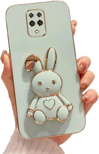Vista 37 de Funda con soporte de conejo de corazón para Xiaomi Redmi A1, galvanizado suave TPU protector delgado a prueba de golpes con lindo conejito soporte