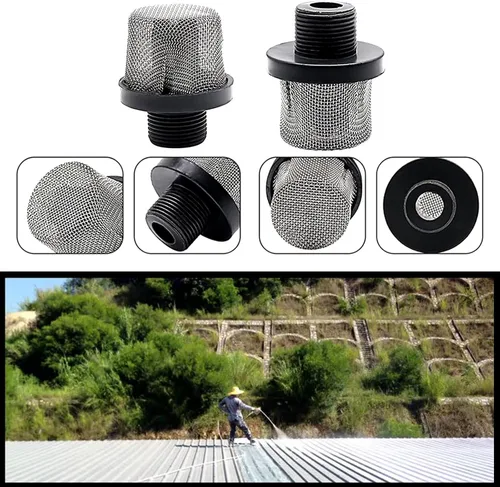 Vista 3 de 288716 Rosca de filtro de succión de entrada para pulverizador de pintura sin aire, pantalla de filtro de entrada de repuesto de 3/4 pulgadas