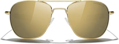 Vista 2 de MERRY'S Gafas de sol polarizadas militares clásicas cuadradas aviador para hombres o mujeres S8636
