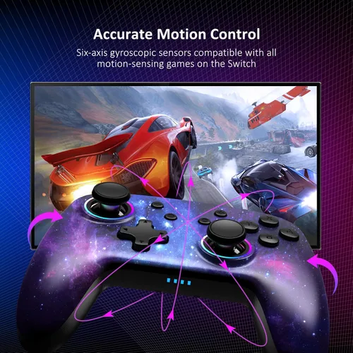 Vista 6 de NexiGo Controlador de efecto Hall (sin deriva, sin zona muerta) con joystick de detección Hall para interruptorSwitch LiteOLED, controlador