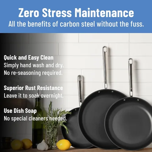 Vista 6 de Misen Carbon Nonstick™ - Sartén de acero al carbono nitrurado, 8 pulgadas
