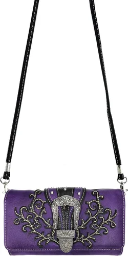 Vista 3 de Zelris Western Country - Cartera cruzada con hebilla floral