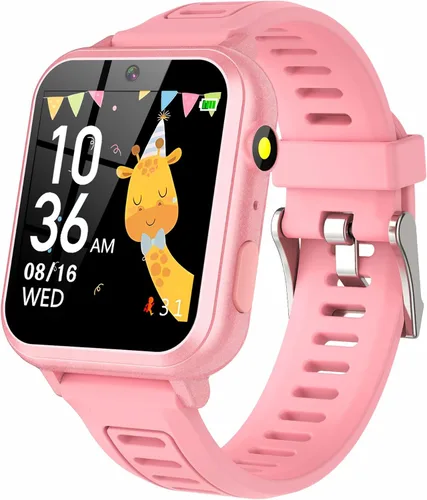 Vista 10 de Reloj inteligente AIWIEP para niños con 24 juegos, pantalla táctil, reproductor de música, cámara, reloj despertador, calculadora, linterna, 12/24