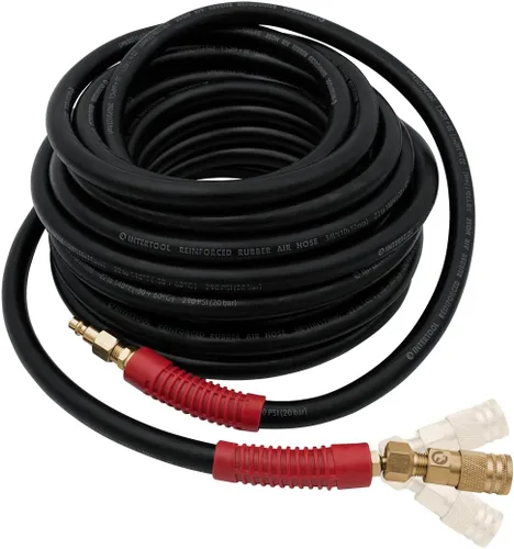 Vista 19 de INTERTOOL Manguera de compresor de aire 1/4-pulgada x 25 pies, ligera con acoplador rápido resistente y enchufe de servicio pesado - Resistente a