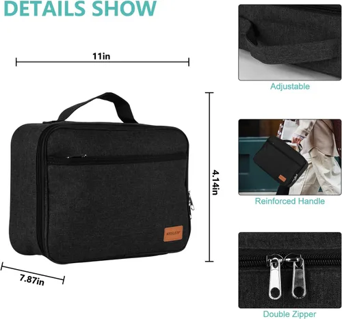 Vista 6 de kissleaf Lonchera aislada – Lonchera reutilizable para hombres, mujeres, niños y adultos – a prueba de fugas, hielera congelable para oficina