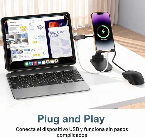 Vista 4 de BUISAMG Adaptador USB a USB C, adaptador USB C a A para MacBook Pro, iMac