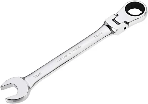 Vista 13 de uxcell Llave combinada de trinquete de cabeza flexible de 0.236 in métrica 72 dientes 12 puntos de trinquete caja terminada herramientas de llave
