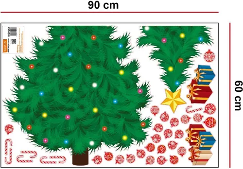 Vista 3 de Decoraciones navideñas para el hogar, calcomanías de pared para interiores, decoración de Feliz Navidad, murales de pared, calcomanías de sala