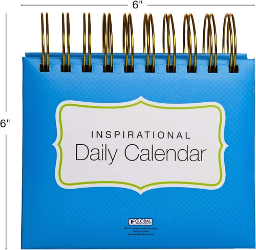 Vista 4 de Global Printed Products Calendario Diario Perpetuo Motivacional e Inspiracional de Hojas para Voltear con Caballete Autoportante (Colores Brillantes)