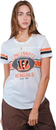 Vista 40 de Ultra Game Women's NFL Official Soft Mesh Varsity Stripe T-Shirt
