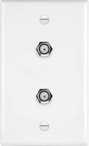 Vista 10 de Conector de tipo F para teléfono y CATV, más conectores hembra RJ11 con placas para pared, Blanco, 1