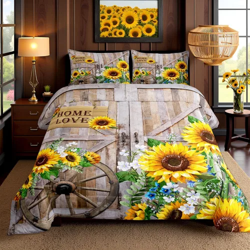 Vista 47 de Juego de ropa de cama Happy Camping de Homewish, tamaño individual, con diseño de osos cazadores y pinos, para niños, hombres, adultos, decoración