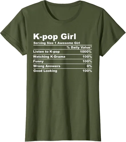 Vista 24 de Camiseta de regalo Kpop Kdrama para mujer K-pop Girl, Negro, S