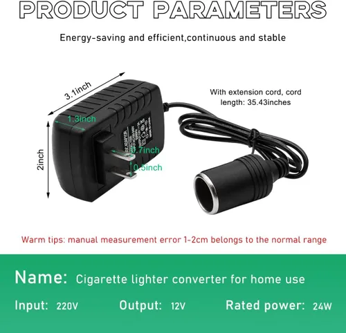 Vista 2 de Ohleats Convertidor de CA a CC, convertidor de 100-240V a 12V 2A 24W AC/DC, transformador de adaptador de fuente de alimentación CA/CC automático