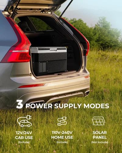 Vista 5 de EKOJUCE Refrigerador de 12 voltios, enfriador eléctrico de 43 cuartos, refrigerador para automóvil 12V/24V DC 100~240V AC, congelador portátil