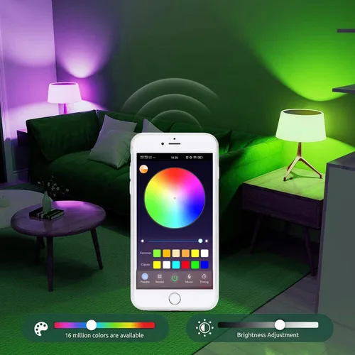 Vista 5 de Bombillas inteligentes: bombilla LED WiFi, funciona con Apple Homekit, Alexa, Google Home y Siri, bombilla inteligente LED E26, regulable de 2700