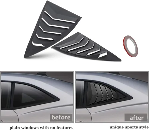Vista 3 de Para Camaro 2010-2015 LS LT RS SS GTS Cuarto Lateral Ventana Scoop Louvers ABS Ventana Scoop Cubierta Ventilación Lambo GT
