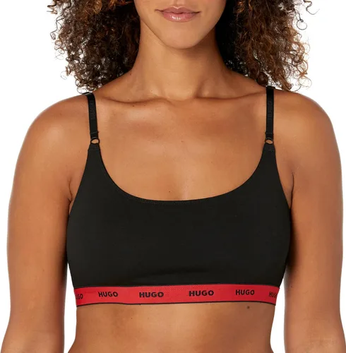 Vista 2 de HUGO Bralettes elásticos de algodón con logotipo repetido para mujer