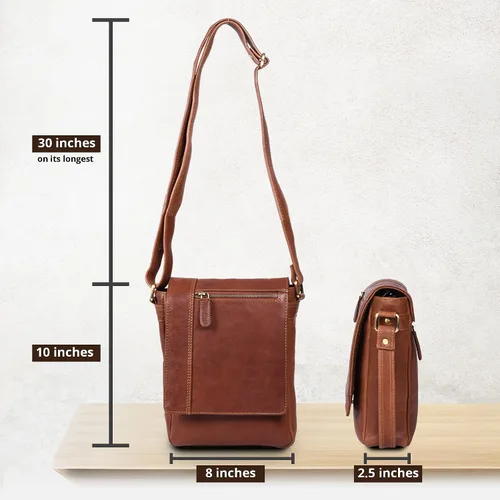 Vista 4 de VALENCHI - Bolso bandolera de cuero genuino de tamaño mediano para hombres y mujeres, compañero de viaje perfecto