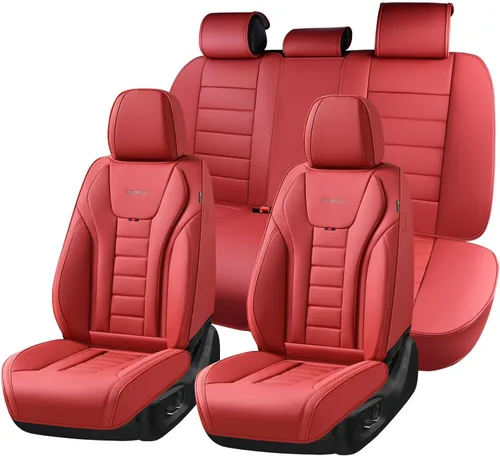 Vista 16 de Coverado Juego completo de fundas de asiento de automóvil, protector impermeable para asiento de automóvil, cojín de asiento de cuero, fundas