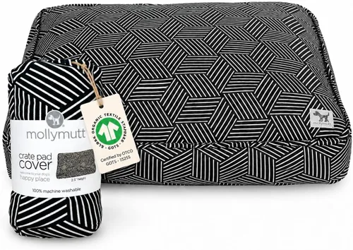 Vista 2 de Molly Mutt Morning - Funda para jaula de perro, 100% algodón orgánico con certificación GOTS para cama de perro o cachorro, duradera, lavable