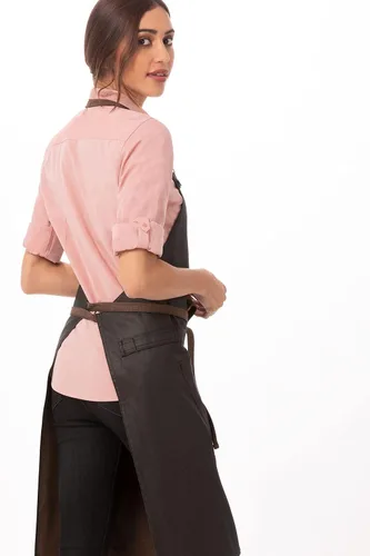 Vista 6 de Chef Works - Delantal unisex con babero, color marrón y negro, talla única