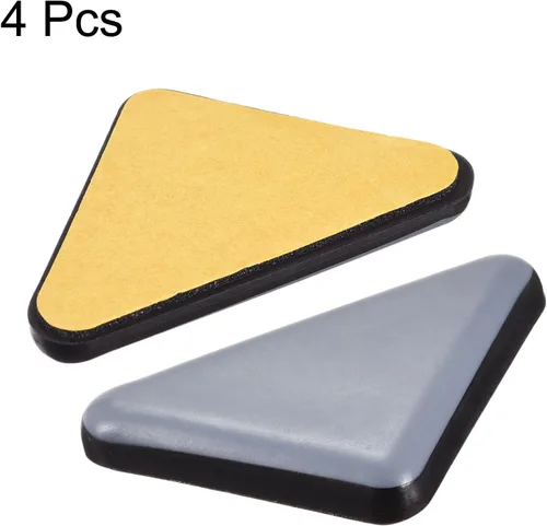 Vista 3 de uxcell 1.772 in x 1.378 in x 1.378 in triángulo PTFE muebles deslizantes, adhesivo autoadhesivo para pisos de madera, azulejos de cerámica