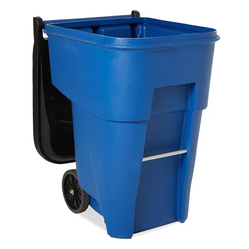 Vista 6 de Rubbermaid Commercial Products BRUTE Contenedor de Basura/Desperdicios Rodante con Ruedas, 95 Gal, Azul, para Restaurantes/Hospitales/Oficinas/Área