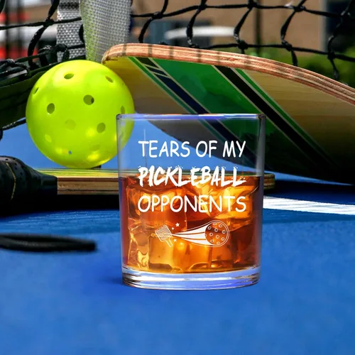 Vista 5 de Futtumy Tears of My Pickleball Opponents - Vaso de whisky, divertidos regalos de pickleball para hombres, amigos, amantes del pickleball