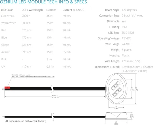 Vista 5 de Módulos LED rectos y redondos., LED ámbar
