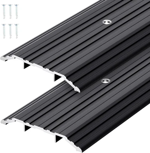 Vista 8 de Tandefio 2 unids 4" X 1/4" X 36" aluminio Saddle puerta umbral, plata Plateado