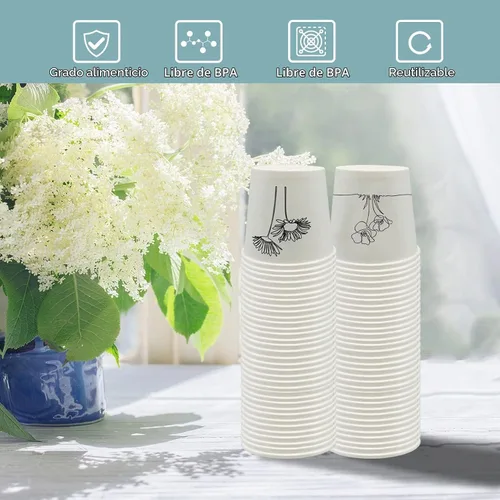 Vista 4 de Rainmae Paquete de 400 vasos de papel pequeños de 3 onzas, vasos desechables de papel de primera calidad, vasos pequeños para enjuague bucal