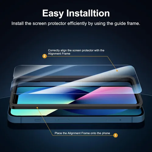 Vista 52 de NEW'C Paquete de 3 protectores de pantalla de privacidad para iPhone Air/iPhone 17 Air (6.5 pulgadas), película de vidrio templado antiespía