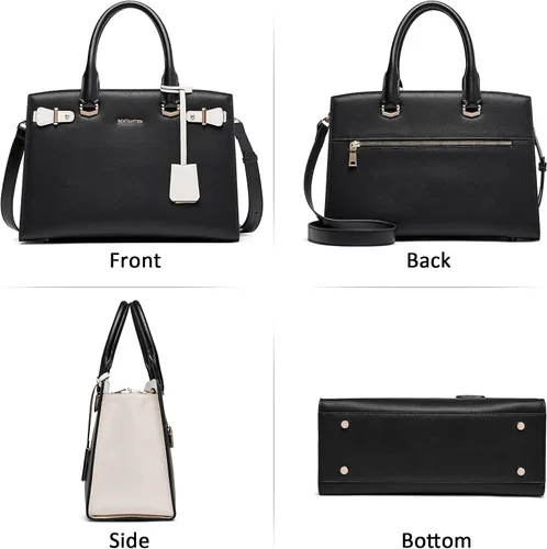Vista 7 de BOSTANTEN Bolso de cuero para mujer, bolso de diseñador con asa superior, bolso cruzado, Bolsas colgantes de cuero para mujer