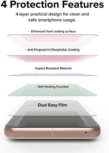 Vista 6 de Ringke Película doble fácil [protección de 4 capas] compatible con protector de pantalla Google Pixel 8, revestimiento de reparación autocurable