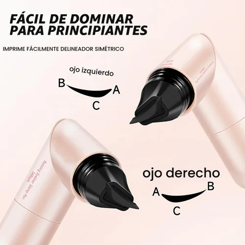 Vista 2 de 2 sellos delineadores de ojos de doble extremo, sello plegable con alas, sello de ojo de gato fácil de aplicar con marcas L/R, resistente a las #1