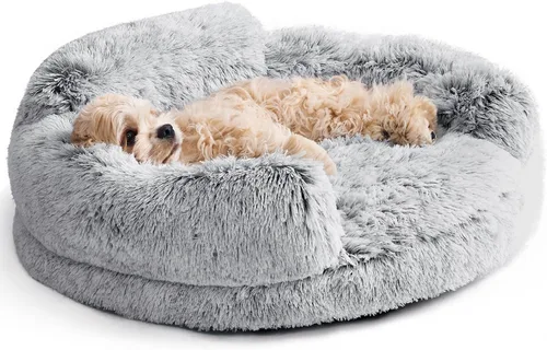 Vista 11 de EHEYCIGA Cama calmante de 20 pulgadas para perros pequeños y gatos, sofá Marrón