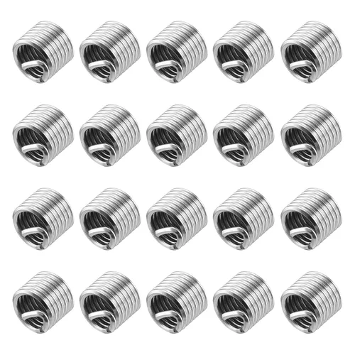 Vista 22 de uxcell 50 piezas de insertos de rosca de alambre 1/2-13 UNC 1D (1/2 ") 304 de acero inoxidable helicoidal tipo helicoidal kit de reparación de rosca