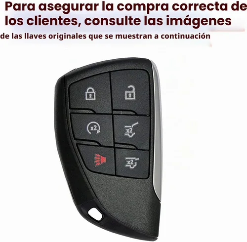 Vista 2 de Carcasa protectora para llave inteligente para Chevy con llavero compatible con Chevy Tahoe Suburban GMC Yukon Denali Silverado 2021-2025