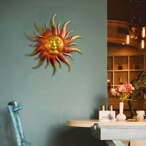 Vista 3 de Decoración de metal para pared, 17.3 pulgadas, decoración rústica retro de metal colgante para interiores y exteriores, regalo para mamá, papá