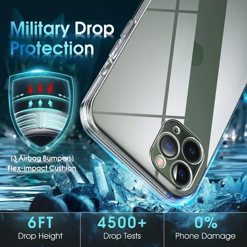 Vista 713 de Supdeal Funda cristalina transparente para iPhone 11, [No se amarillea] [Protección de la cámara] [Probado contra caídas de grado militar] Funda