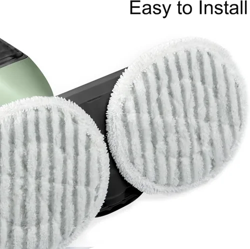 Vista 7 de Almohadillas de microfibra gris para fregar a vapor, 8 unidades, repuestos de tela de disco de trapeador reutilizables redondos, aptos