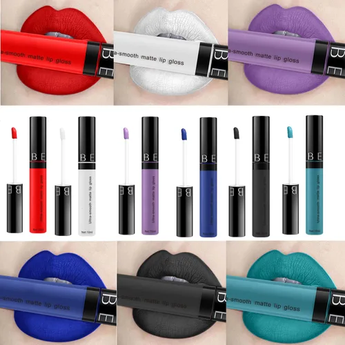 Vista 3 de Esmalte de labios de copa antiadherente mate de 11 colores, brillo de labios no decolorante, lápiz labial de 0.34 onzas líquidas