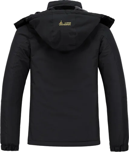 Vista 3 de Chaqueta de esquí para hombre, impermeable, cálida, abrigo de nieve de invierno para senderismo M-negro