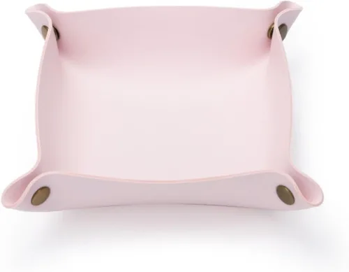 Vista 14 de Bandeja de almacenamiento de lona de algodón, organizador elegante para objetos pequeños, diseño ligero (rosa, pequeño)