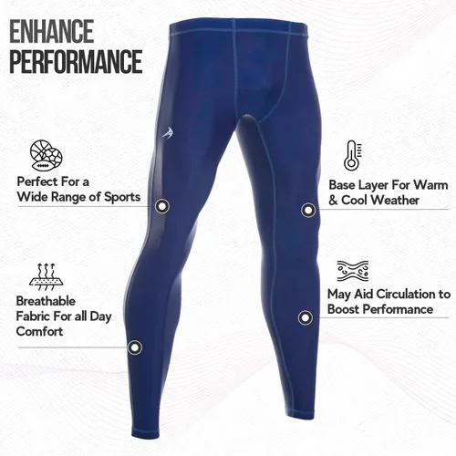 Vista 2 de CompressionZ - Pantalones de compresión para hombre, leggings de correr para hombre, leggings deportivos.
