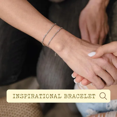 Vista 2 de Pulseras inspiradoras con código morse para mujer, cuentas de plata de ley 925, joyería de mantra de aliento para ella