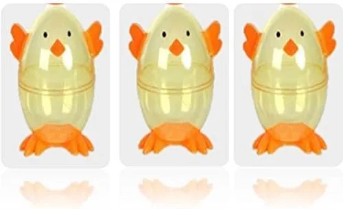 Vista 5 de Clear Chick Shaped Easter Eggs 3 Fillable Treat Containers