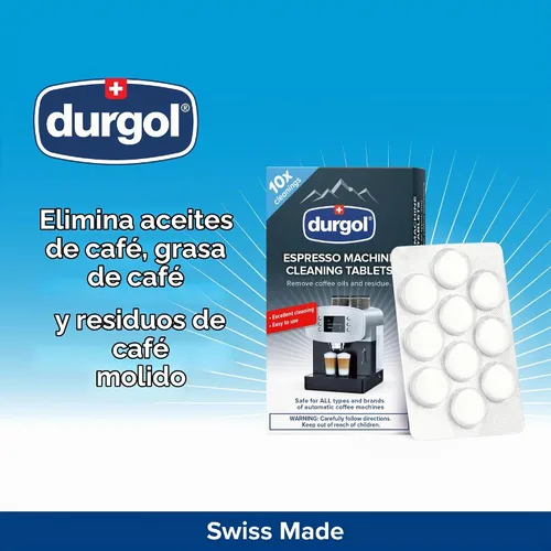 Vista 2 de Durgol Tabletas de limpieza para máquina de café expreso y cafetera, 10
