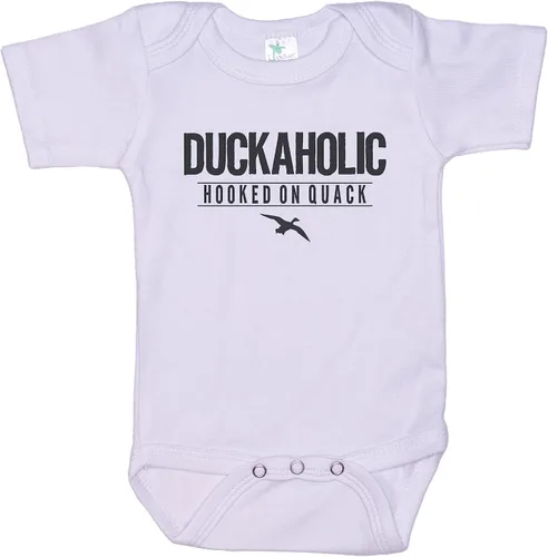 Vista 3 de Mono de caza de patos/Duckaholic/Body súper suave/traje de ave acuática para bebé/diseño sublimado Gris L